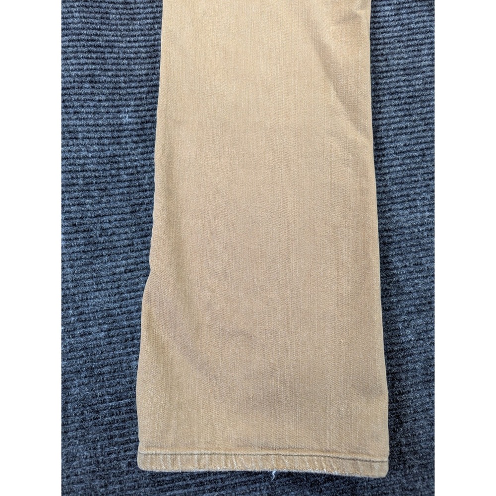 Lauren by Ralph Lauren Jeans Women 7/8 Beige Stretch Streetwear Raw Hem Flare - Picture 10 of 16